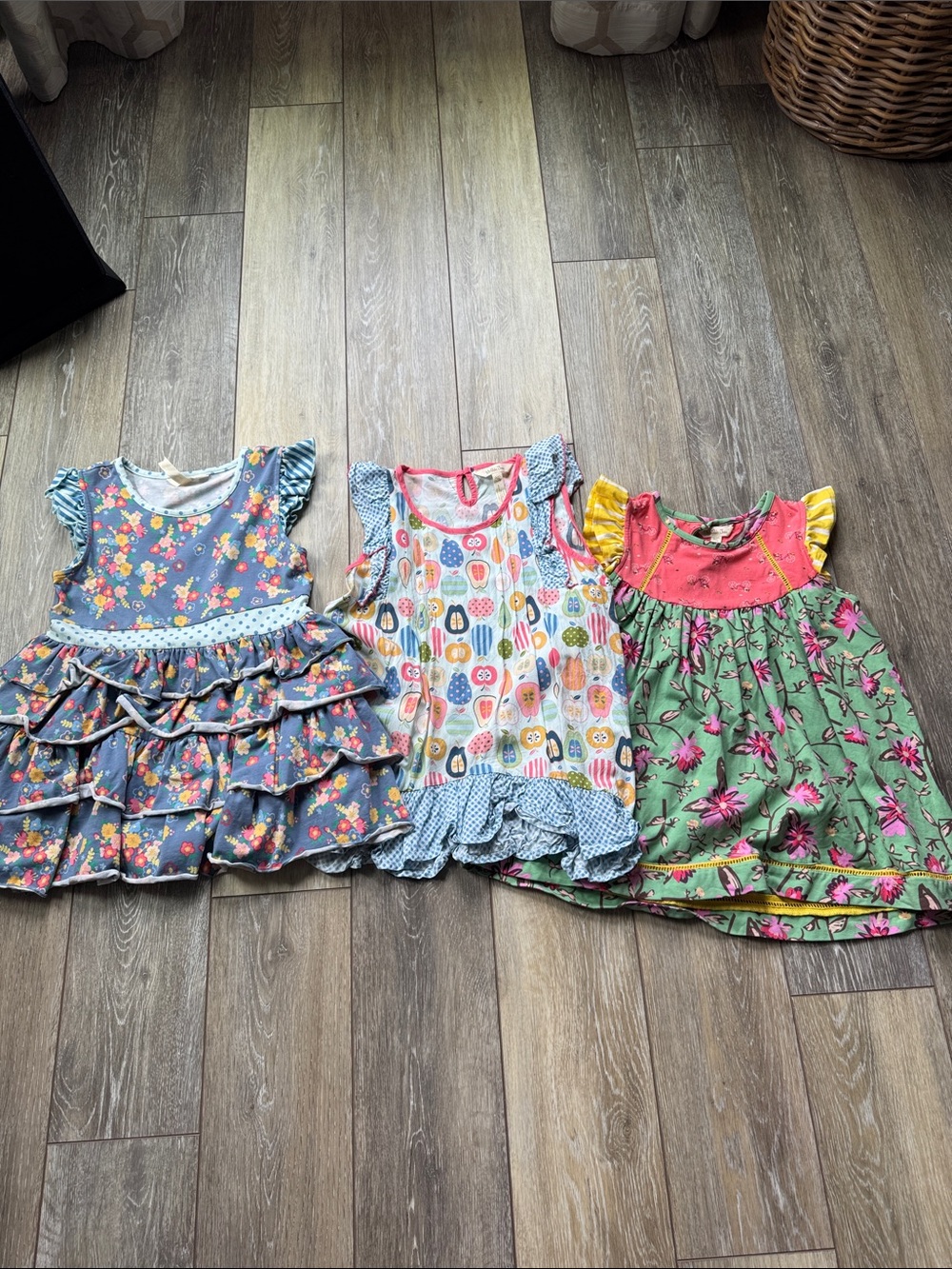 Matilda Jane Girls' Floral & Fruit Print tops trio